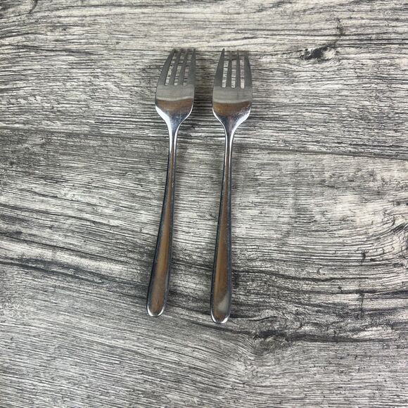 Set of 2 TWO Hampton Stainless CASSINI Salad Dessert Forks 7 1/4" Flatware - Picture 8 of 8